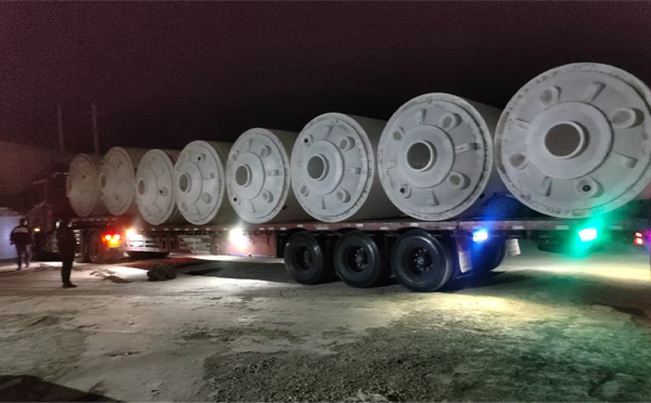 肃南锥底桶交付现场